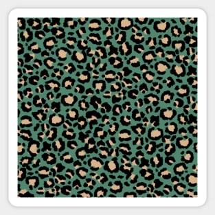 Leopard Pattern in Oatmeal on Rosemary Green Sticker